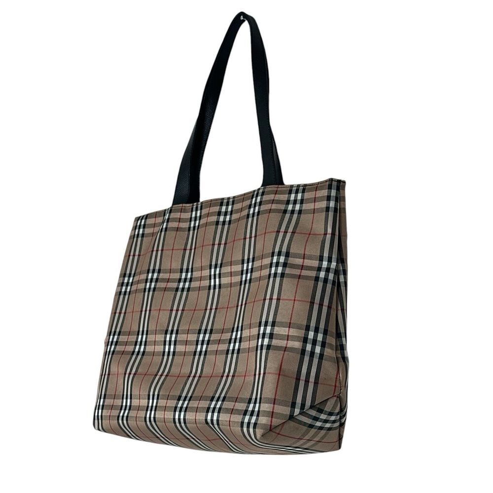 Authentic BURBERRY Nova Check Shoulder Tote Bag Canvas Leather Beige - Picture 7 of 12